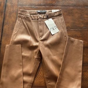 Zara Faux Leather Hi-Rise Leggings XS